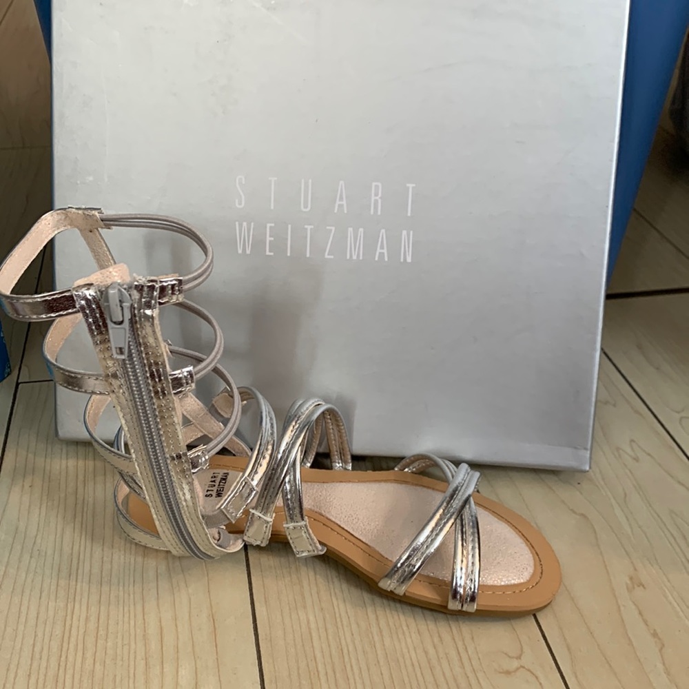 Stuart Weitzman- silver gladiator